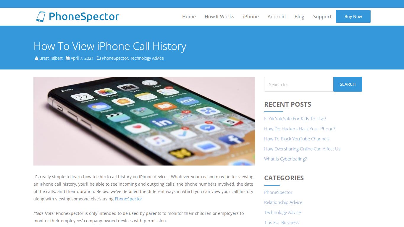 How To View iPhone Call History In 2022 - PhoneSpector